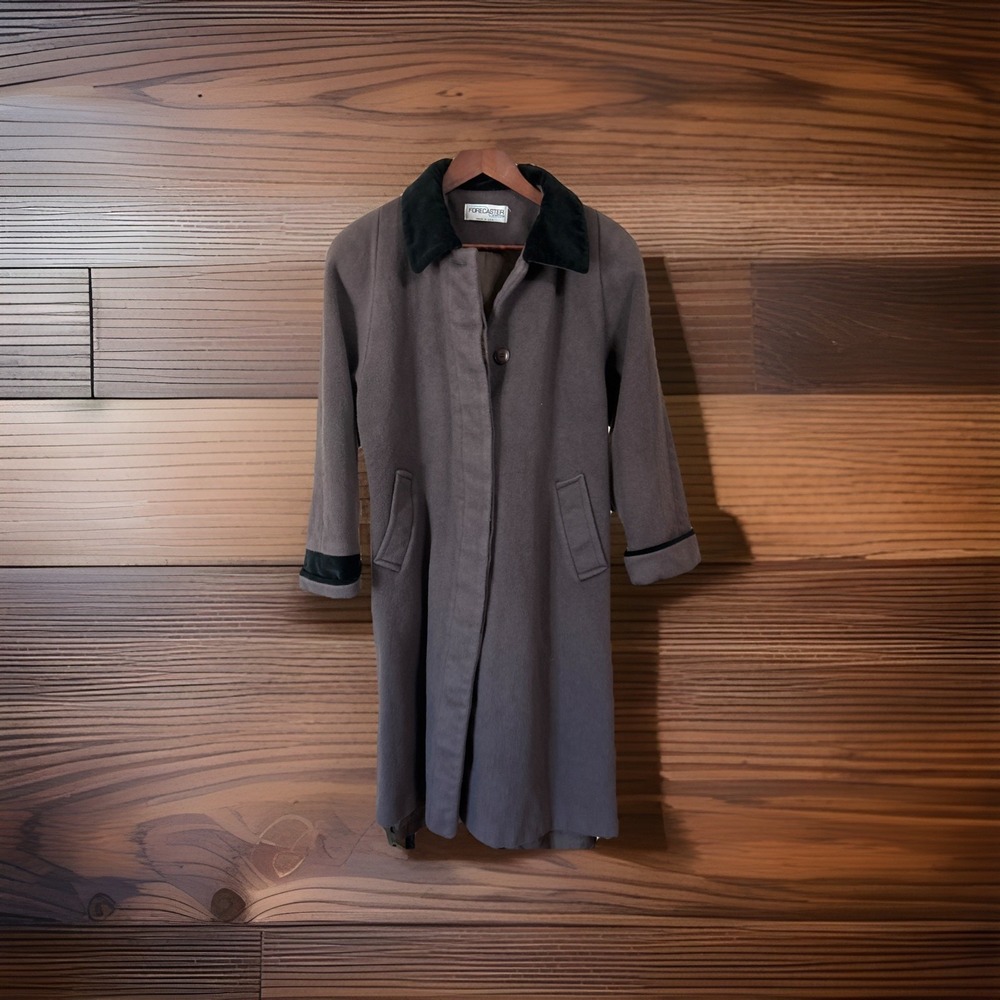 Vtg Forecaster of Boston Women's 100% Wool Coat Full Length Lined‎ Brown Size 12